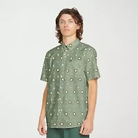 VOLCOM Mens Short Sleeve Regular Fit Button-Down Shirt