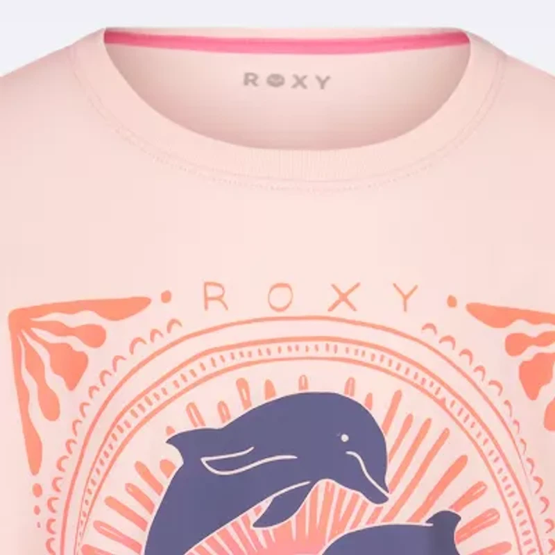 Roxy Big Kid Girls Crew Neck Short Sleeve Regular Fit Graphic T-Shirt
