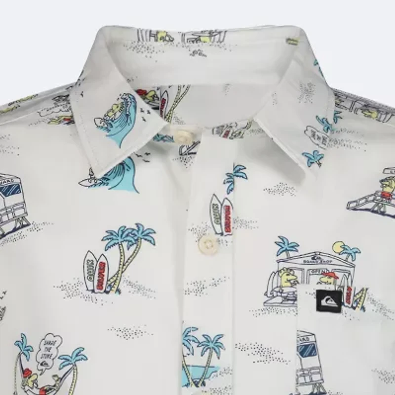 Quiksilver Big Kid Boys Short Sleeve Regular Fit Button-Down Shirt