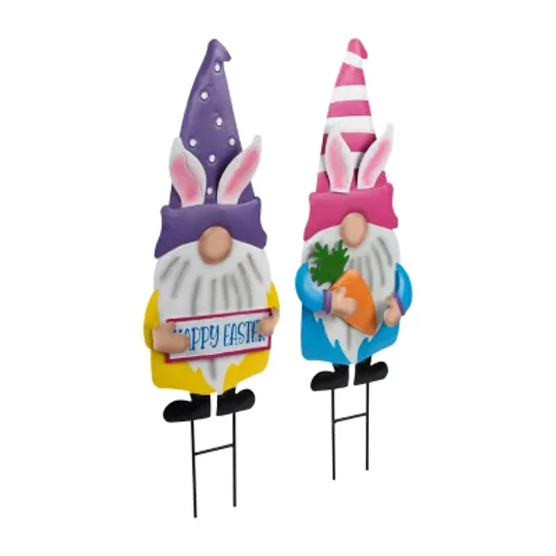 Northlight 27" Happy Gnomes Outdoor Garden Stakes Easter Yard Art