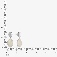 Liz Claiborne Womens White Mother Of Pearl Hypoallergenic Drop Earrings