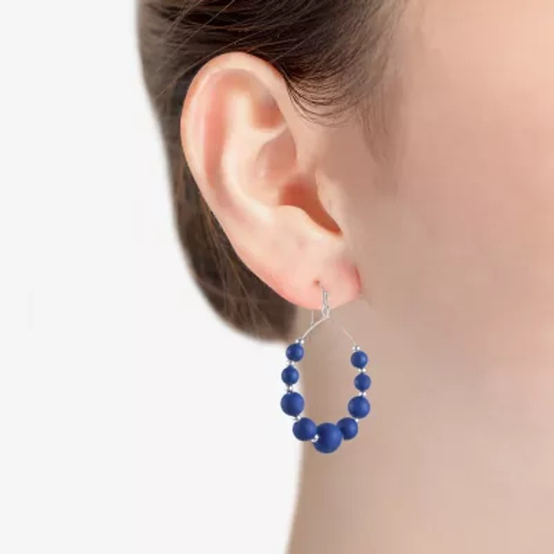 Liz Claiborne Womens 60mm Round Hoop Earrings