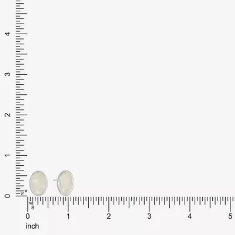 Liz Claiborne White Mother Of Pearl 17mm Stud Earrings