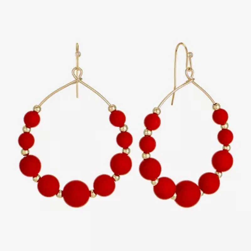 Liz Claiborne Womens 60mm Round Hoop Earrings