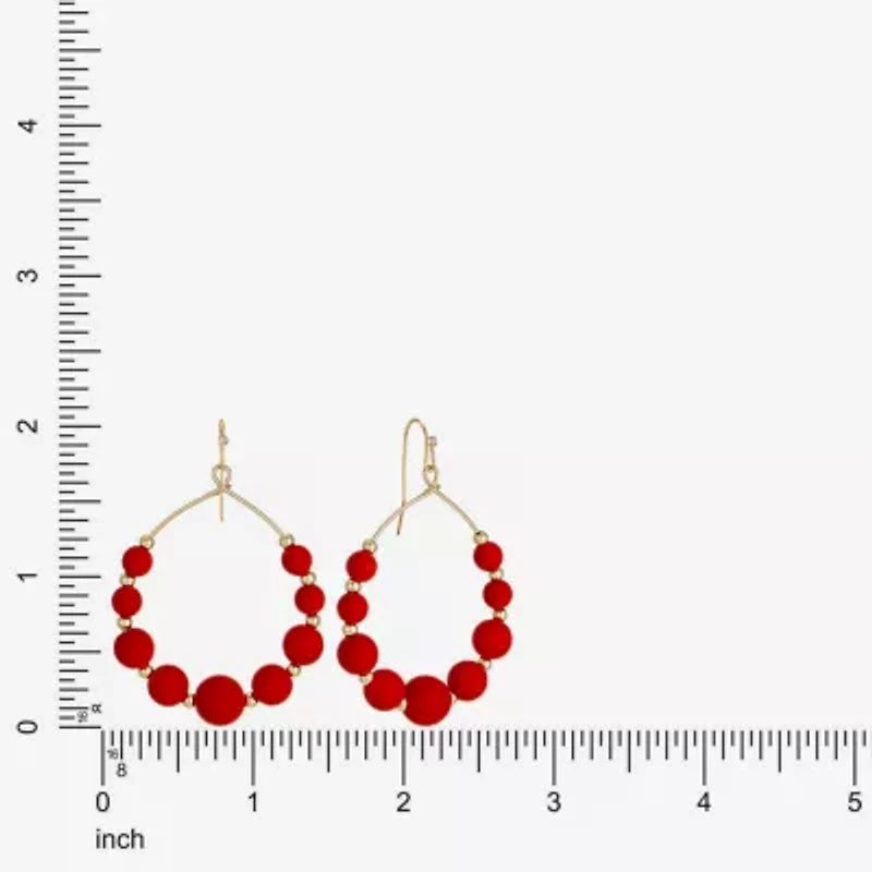 Liz Claiborne Womens 60mm Round Hoop Earrings
