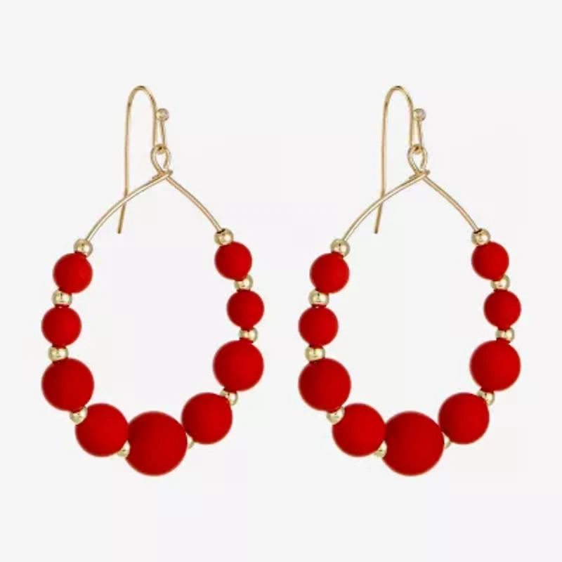 Liz Claiborne Womens 60mm Round Hoop Earrings