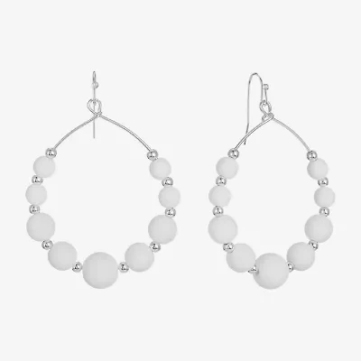 Liz Claiborne Womens 60mm Round Hoop Earrings