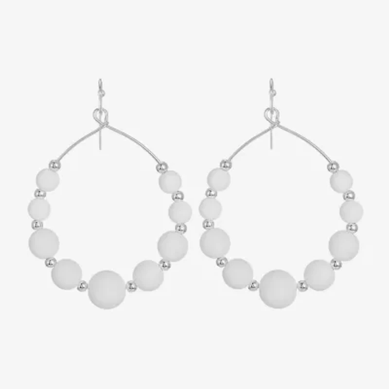 Liz Claiborne Womens 60mm Round Hoop Earrings