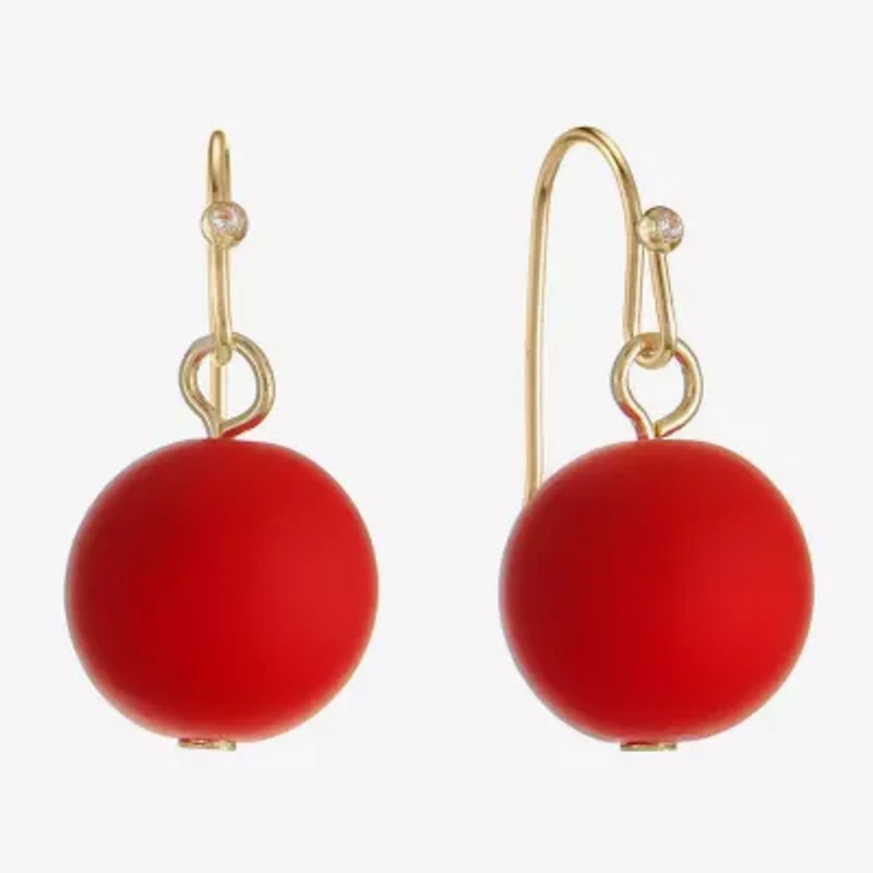 Liz Claiborne Womens Round Drop Earrings