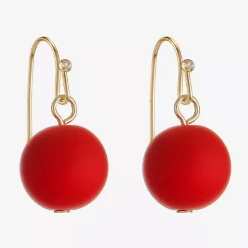 Liz Claiborne Womens Round Drop Earrings