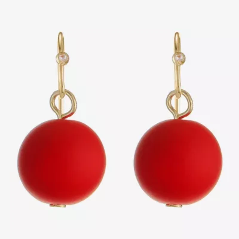 Liz Claiborne Womens Round Drop Earrings