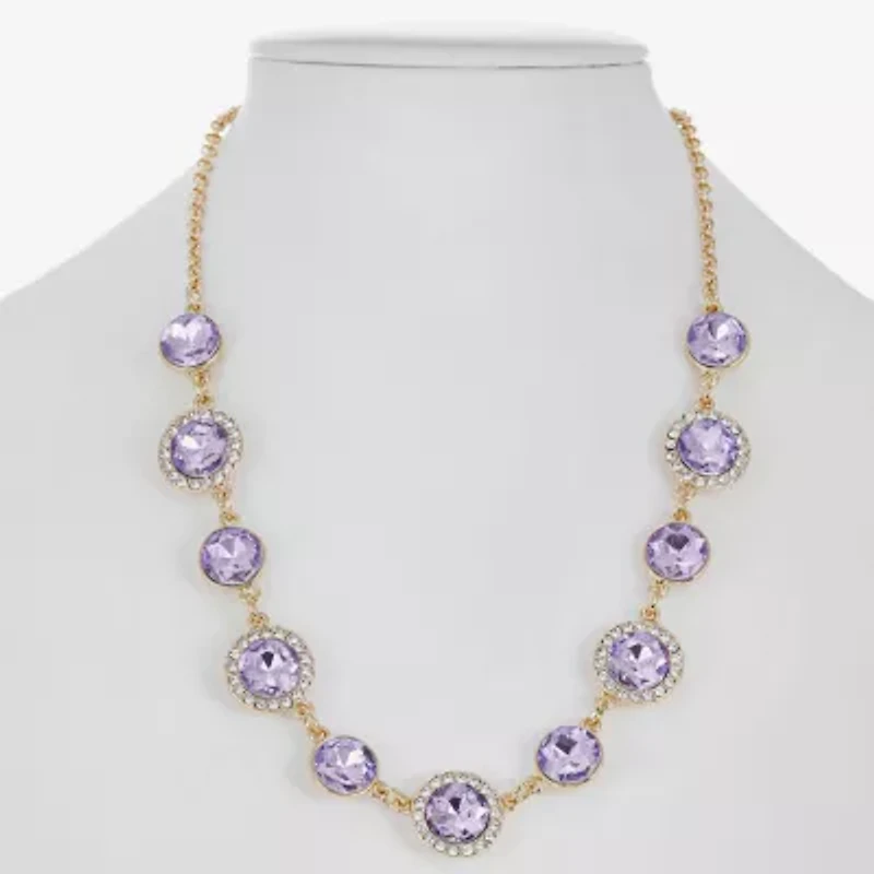 Monet Jewelry Womens Purple 17 Inch Collar Necklace