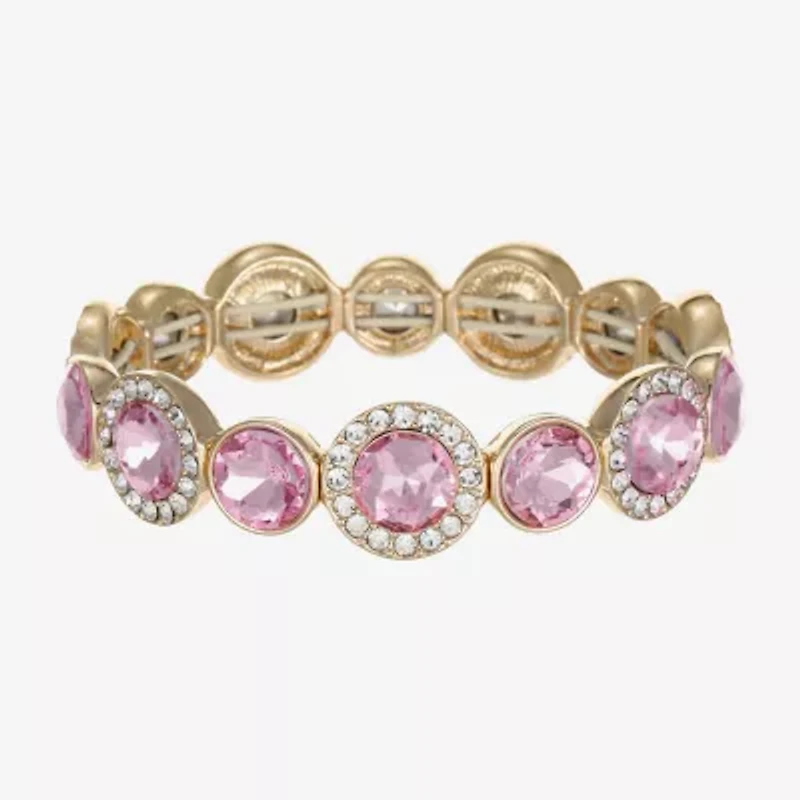 Monet Jewelry Womens Purple Glass Round Stretch Bracelet