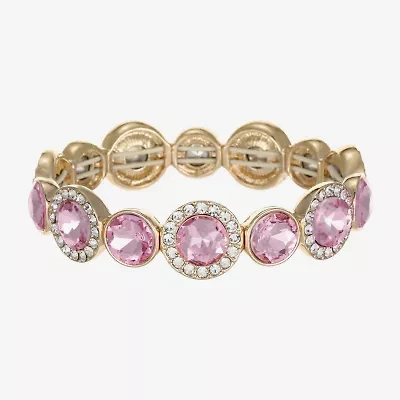Monet Jewelry Womens Purple Glass Round Stretch Bracelet