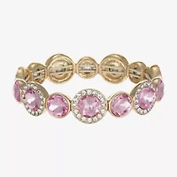 Monet Jewelry Womens Purple Glass Round Stretch Bracelet
