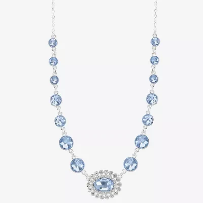 Monet Jewelry Nk Womens Blue 18 Inch Collar Necklace