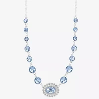 Monet Jewelry Nk Womens Blue 18 Inch Collar Necklace