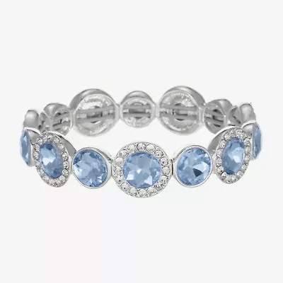 Monet Jewelry Womens Purple Glass Round Stretch Bracelet