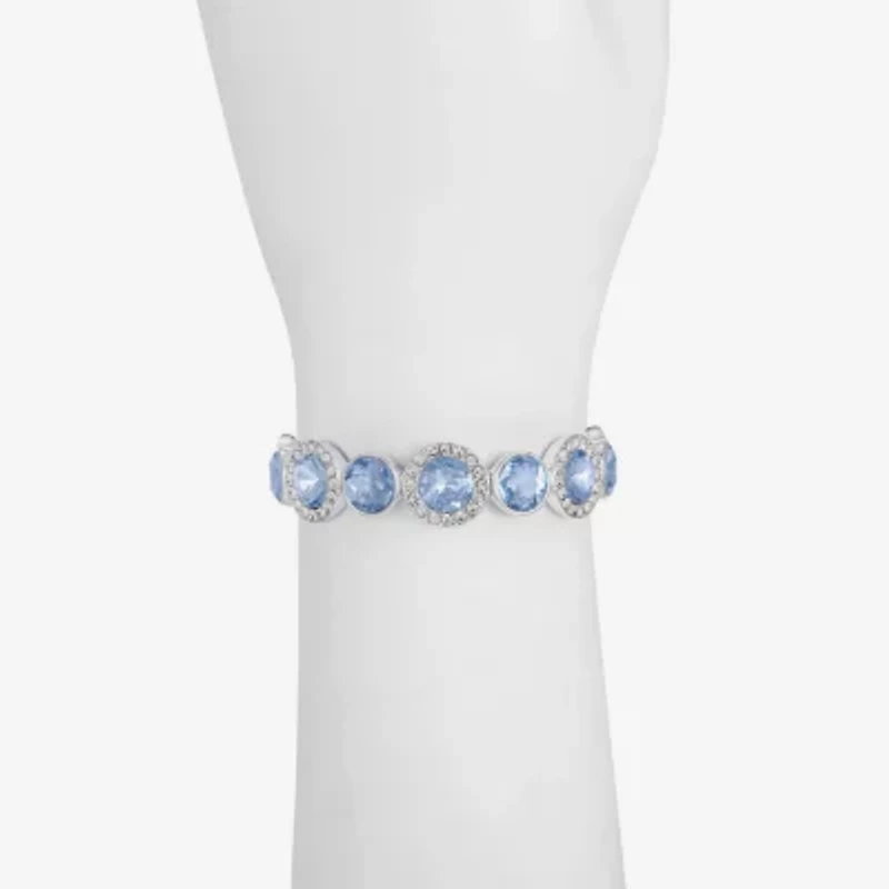 Monet Jewelry Womens Purple Glass Round Stretch Bracelet