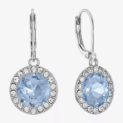 Monet Jewelry Womens Purple Glass Round Drop Earrings