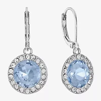 Monet Jewelry Womens Purple Glass Round Drop Earrings