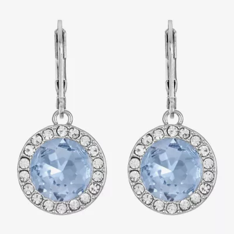 Monet Jewelry Womens Purple Glass Round Drop Earrings