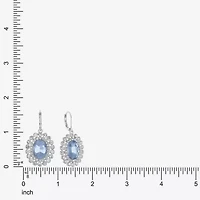 Monet Jewelry Womens Blue Glass Oval Drop Earrings