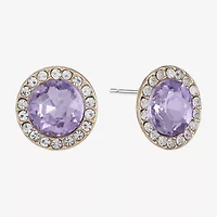 Monet Jewelry Purple Glass 15mm Round Stud Earrings