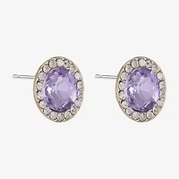 Monet Jewelry Purple Glass 15mm Round Stud Earrings
