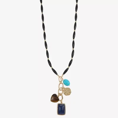 Liz Claiborne Womens Reconstituted Multi Color 28 Inch Pendant Necklace