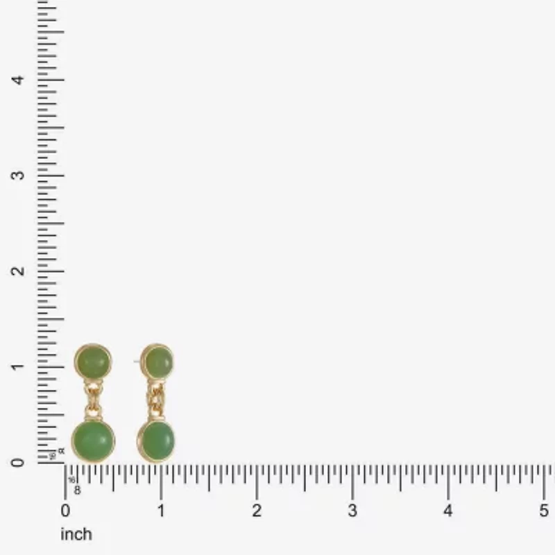 Monet Jewelry Womens Green Round Hypoallergenic Drop Earrings