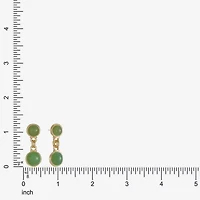 Monet Jewelry Womens Green Round Hypoallergenic Drop Earrings