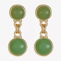 Monet Jewelry Womens Green Round Hypoallergenic Drop Earrings