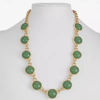 Monet Jewelry Womens Green 18 Inch Collar Necklace