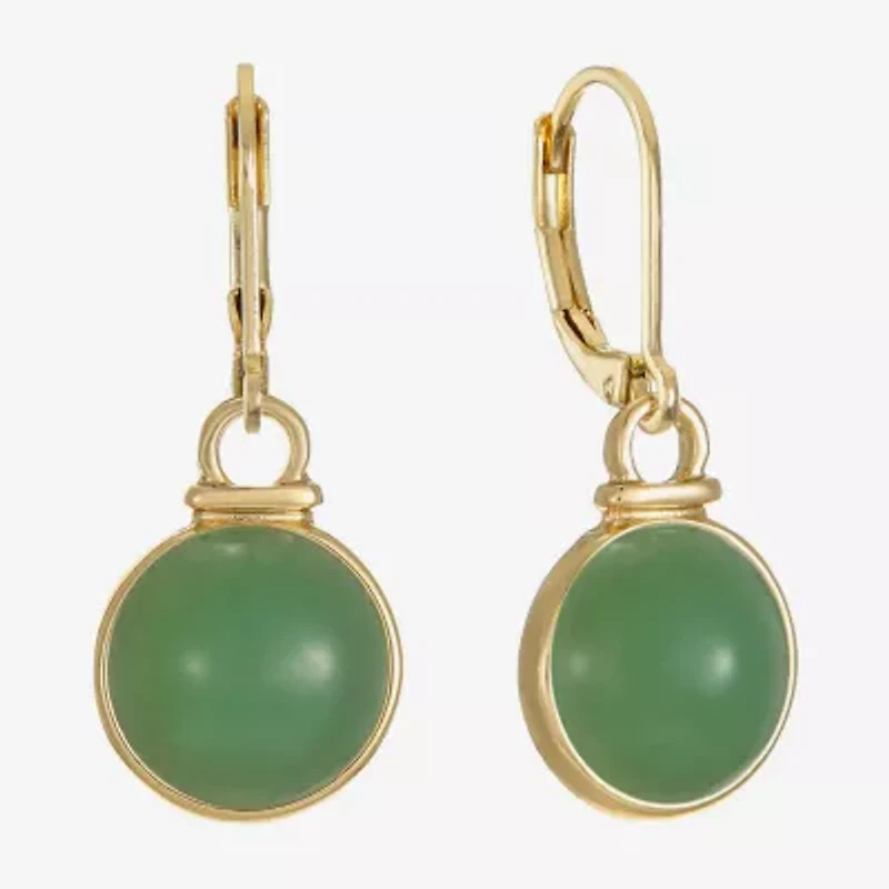 Monet Jewelry Womens Green Round Drop Earrings