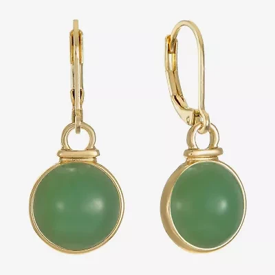 Monet Jewelry Womens Green Round Drop Earrings
