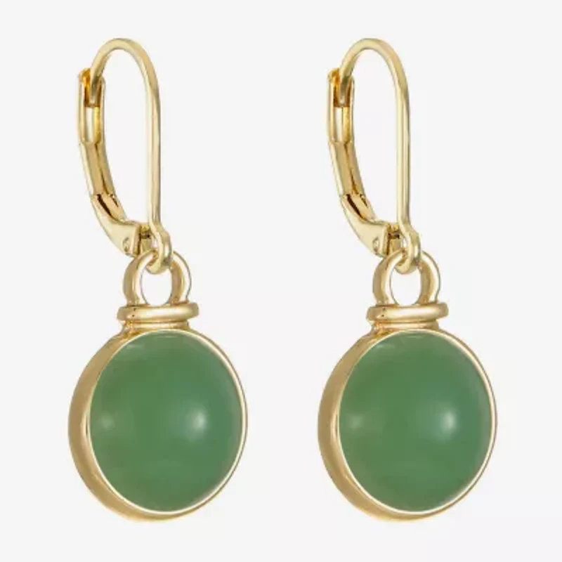 Monet Jewelry Womens Green Round Drop Earrings