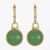 Monet Jewelry Womens Green Round Drop Earrings