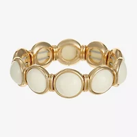Monet Jewelry Womens White Round Stretch Bracelet