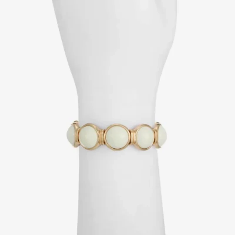 Monet Jewelry Womens White Round Stretch Bracelet