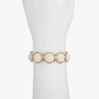 Monet Jewelry Womens White Round Stretch Bracelet