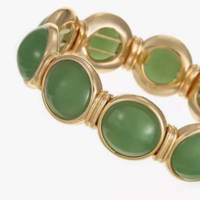 Monet Jewelry Womens Green Round Stretch Bracelet