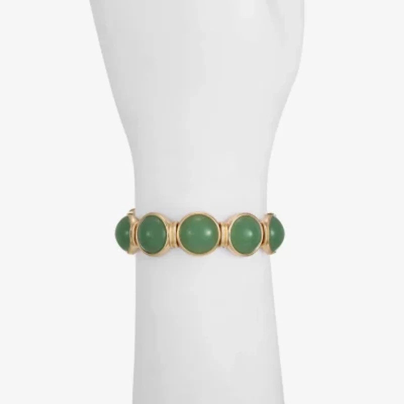 Monet Jewelry Womens Green Round Stretch Bracelet