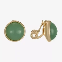 Monet Jewelry Womens Green Round Clip On Earrings