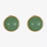 Monet Jewelry Womens Green Round Clip On Earrings
