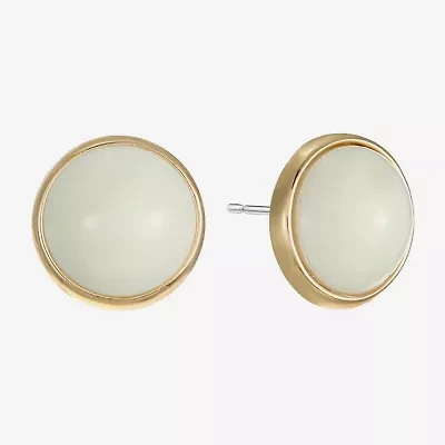 Monet Jewelry White 14mm Round Stud Earrings