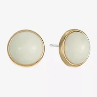 Monet Jewelry White 14mm Round Stud Earrings
