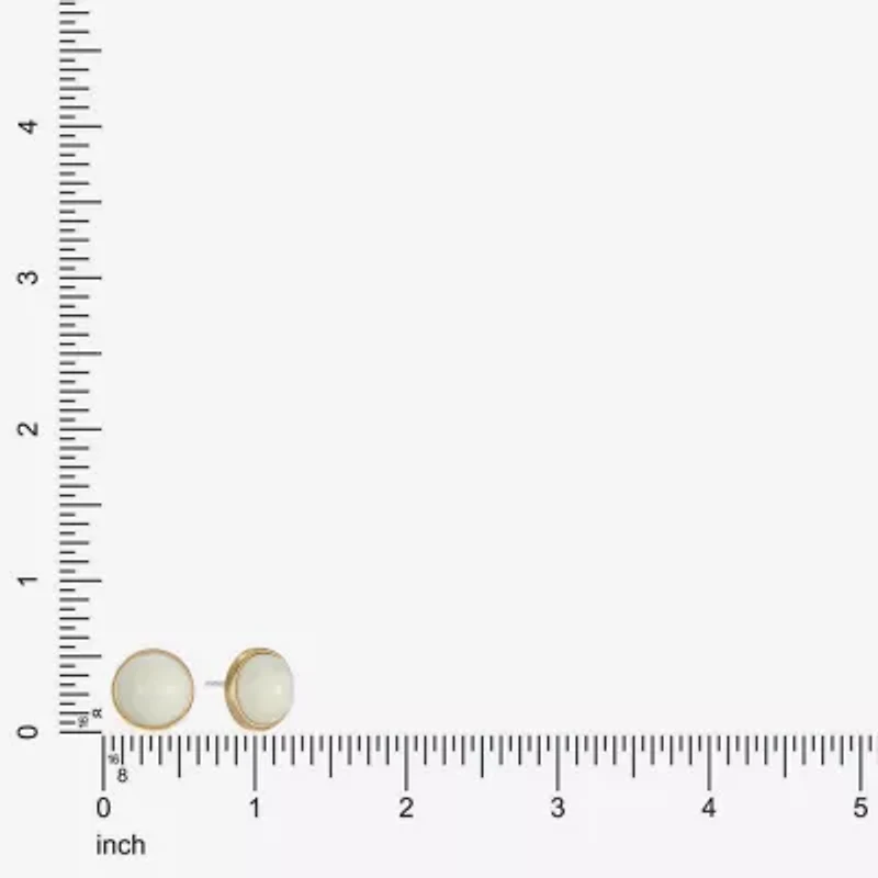 Monet Jewelry White 14mm Round Stud Earrings