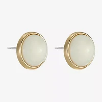Monet Jewelry White 14mm Round Stud Earrings