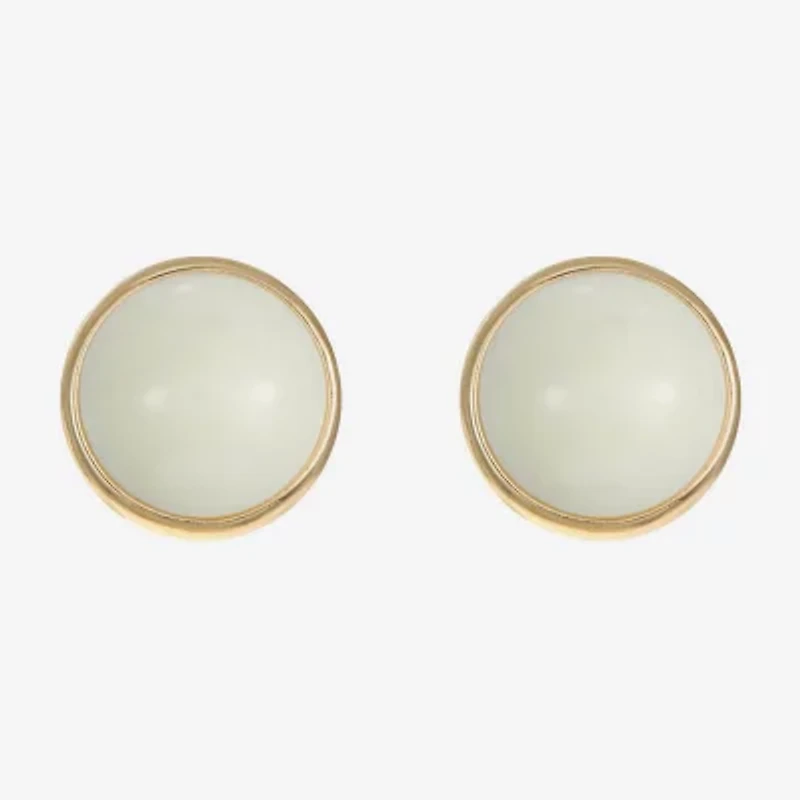 Monet Jewelry White 14mm Round Stud Earrings